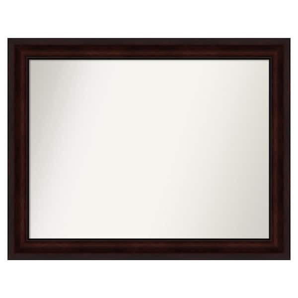 Amanti Art Coffee Bean Brown 37.25 in. x 29.25 in. Custom Non-Beveled Satin Recycled Polystyrene Framed Vanity Wall Mirror