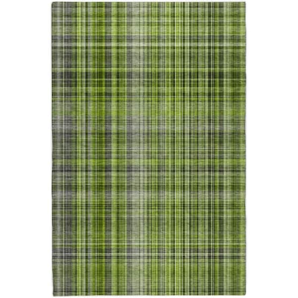 Dream Shag Premium Machine Washable Abstract ADS541 Green 8 ft. x 10 ft. Area Rug