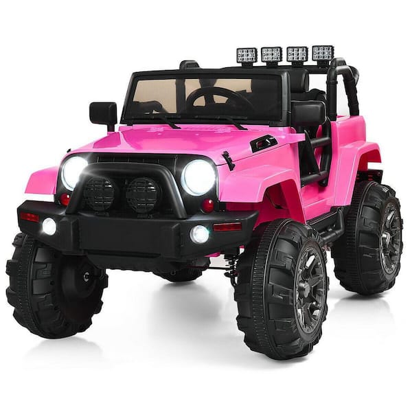 HONEY JOY 13 in. Pink 12-Volt Electric Truck Powered Kids Ride-On
