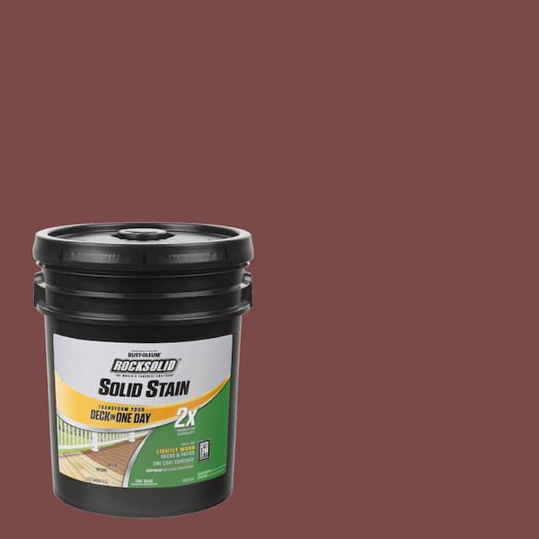 Rust-Oleum RockSolid 5 gal. Red Rock Exterior 2X Solid Stain