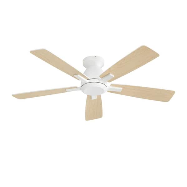 46 in. Smart Indoor/Covered Outdoor White 6-Speed Ceiling Fan with Remote/Quiet DC Motor for Living Room Bedroom Patio