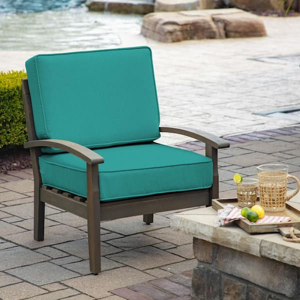 Arden Selections Profoam 24 In X 18 In Surf Acrylic 2 Piece Deep Seating Outdoor Lounge Chair Cushion Ah0zf08b Dkz1 The Home Depot