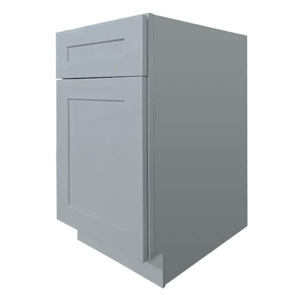 9 in. W x 24 in. D x 34.5 in. H Assembled Plywood Base Kitchen Cabinet in Gray Painted with Soft Close