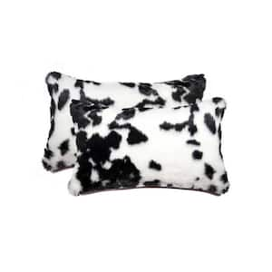 Luxe Faux Fur 676685041258 12 x 20 in. Belton Sheepskin Pillow - Denton Zebra Black & White - Pack of 2