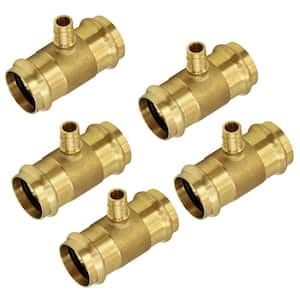 3/4 in. Pex A x 1-1/4 in. Press Lead Free Brass Tee Pipe Fitting (Pack of 5)