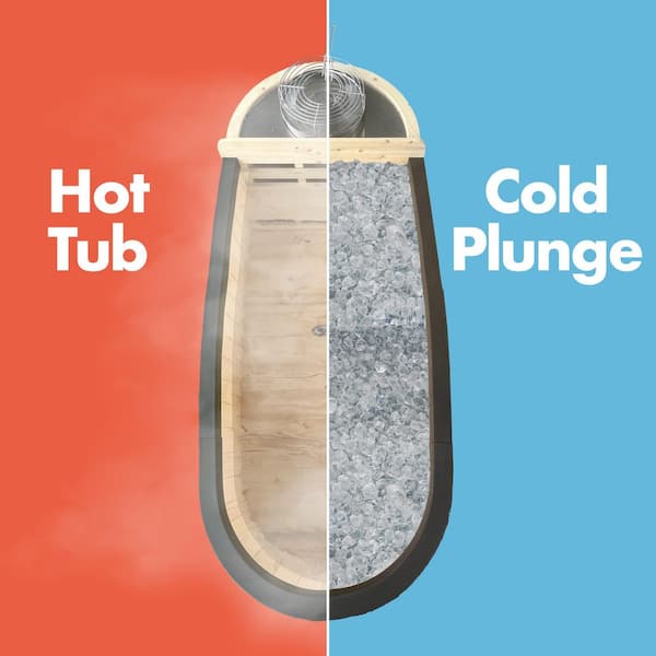 ALEKO - 2-Person Pine Hot Tub with Charcoal Stove Boiler