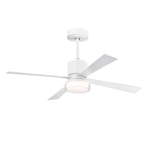 48 in. Smart Indoor White Standard Ceiling Fan with Remote Bright Integrated LED and 6 Adjustable Wind Speeds
