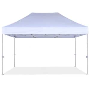 Commercial 10 ft. x 15 ft. White Pop Up Canopy Tent with Roller Bag