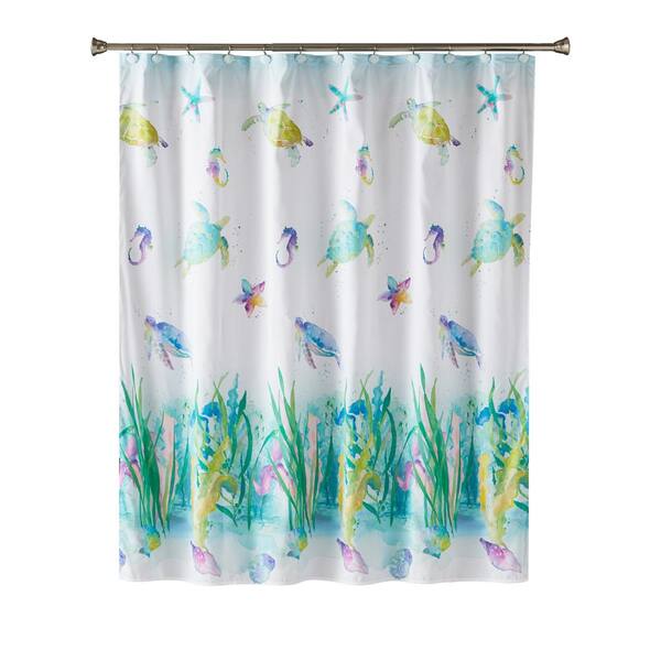 SKL Home Watercolor Ocean 72 in. Multi Shower Curtain