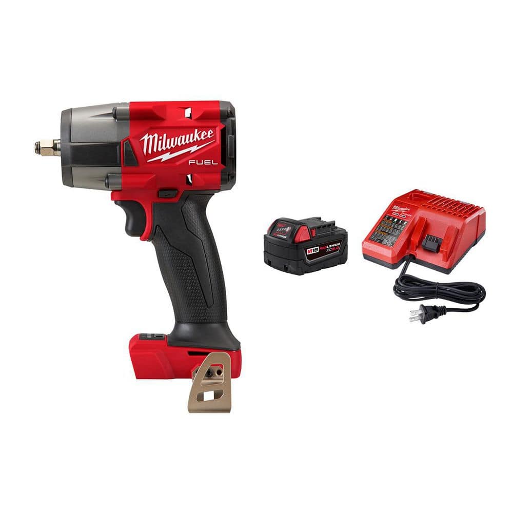 Milwaukee M18 FUEL GEN-2 18V Lithium-Ion Mid Torque Brushless Cordless 3/8 in. Impact Wrench w/ Friction Ring w/ 5.0Ah Battery