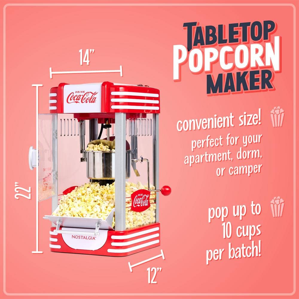Nostalgia Red Vintage 2.5-Ounce Kettle Popcorn Maker with Cart
