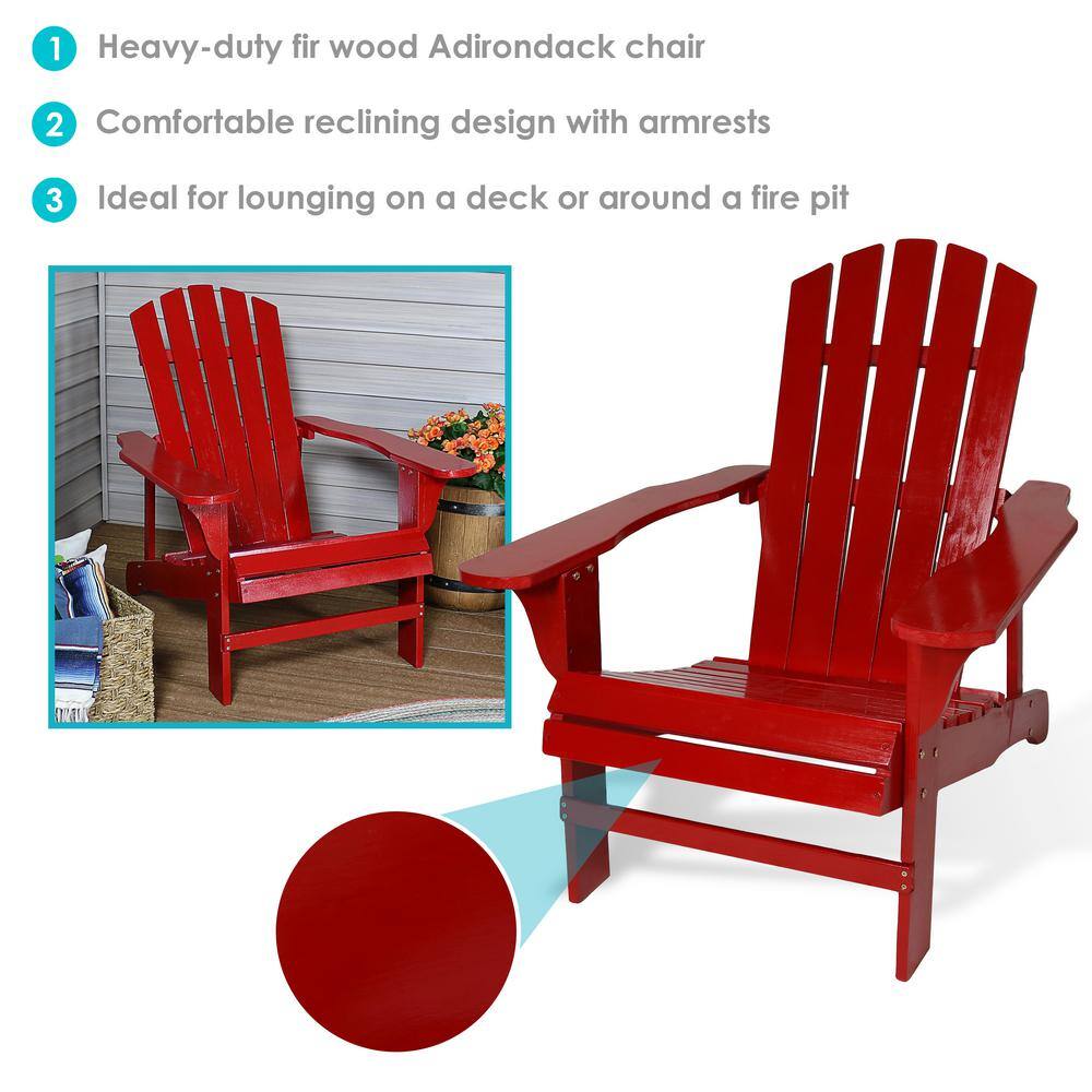 Coastal Bliss Red Fir Wood Outdoor Adirondack Chair - Set of 2