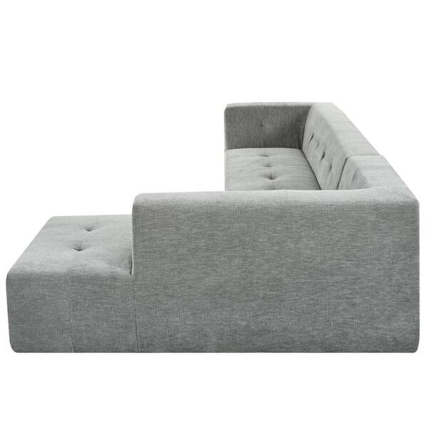 Harper & Bright Designs 112 in. Flared Arm Chenille Modular