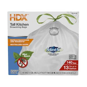  Mint-X MintFlex Rodent Repellent Trash Bags, 13 Gallon, 120  Count (Pack of 1), White : Health & Household