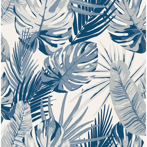 Unbranded Blue Palmero Peel and Stick Wallpaper Sample