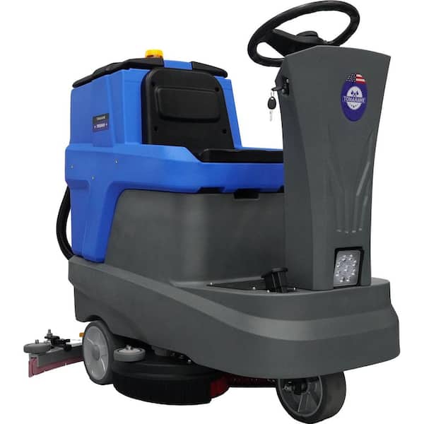Ride-On Floor Scrubber 26 in. Dual Brush Commercial Floor Cleaning Machine 21 Gal. 35 in. Squeegee 43,000 ft./hr