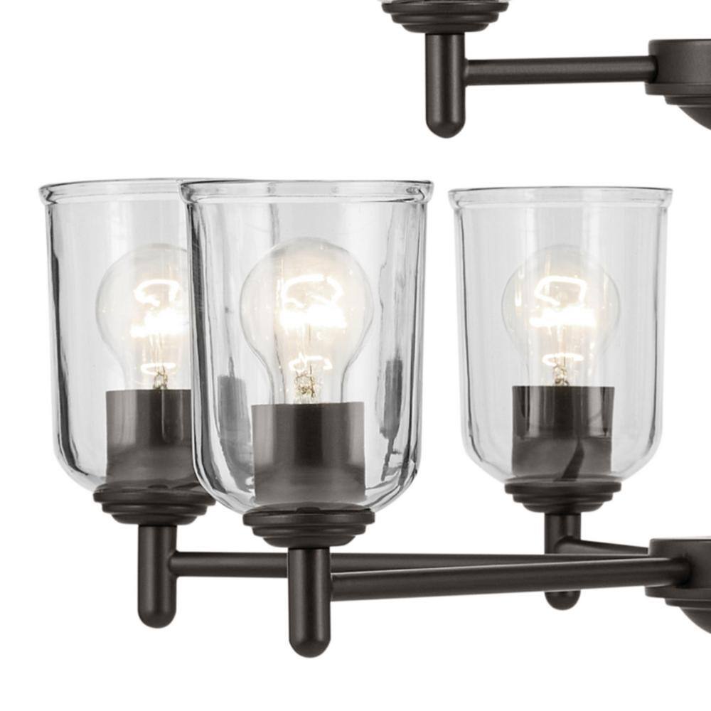 Shailene 9-Light Olde Bronze Chandelier with Clear Glass Shades