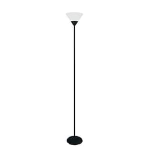 71.25 in. Black Stick Torchiere Floor Lamp