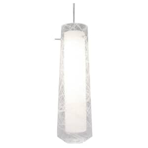 Spun 10-Watt Integrated LED Satin Nickel Pendant with Glass Shade