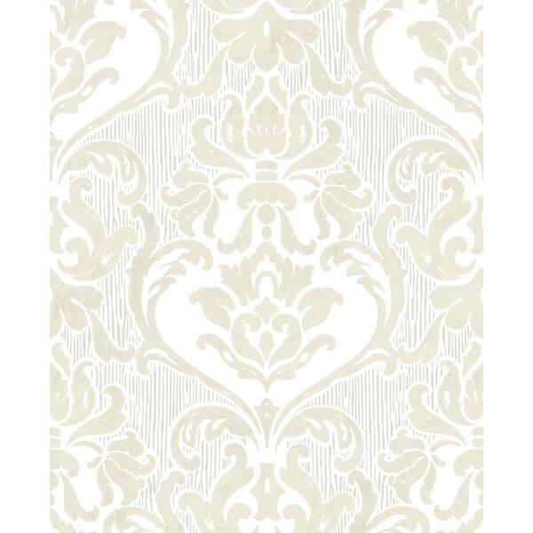 CASA MIA Damask Antique Cream and Ivory Paper Non-Pasted Strippable  Wallpaper Roll (Cover  sq. ft.) RM31210 - The Home Depot