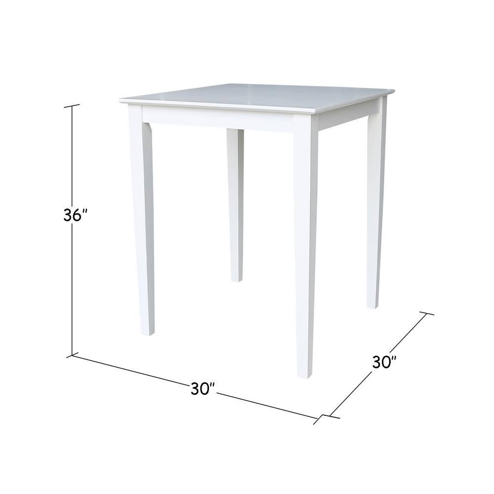Classic White Solid Wood 37" Counterheight Dining Set with 4 X-Back Stools