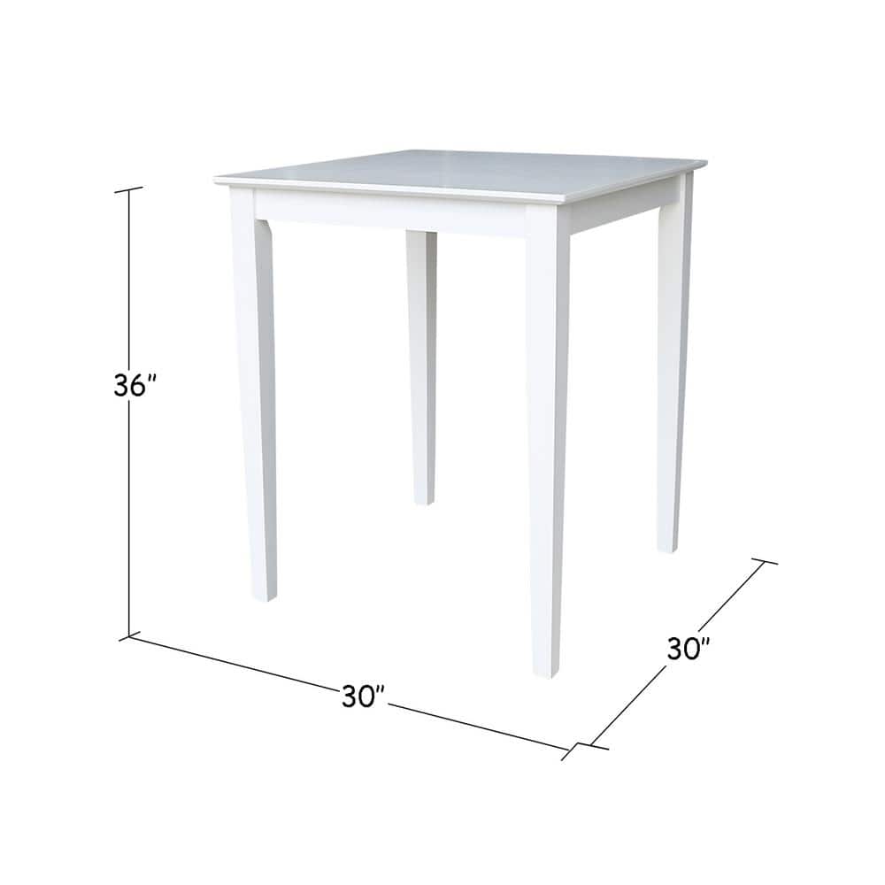 Classic White Solid Wood 37" Counterheight Dining Set with 4 X-Back Stools
