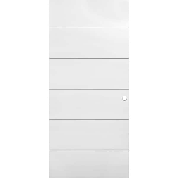 Masonite 36 in. x 80 in. Melrose Primed Hollow Core Composite Interior Door Slab with Bore