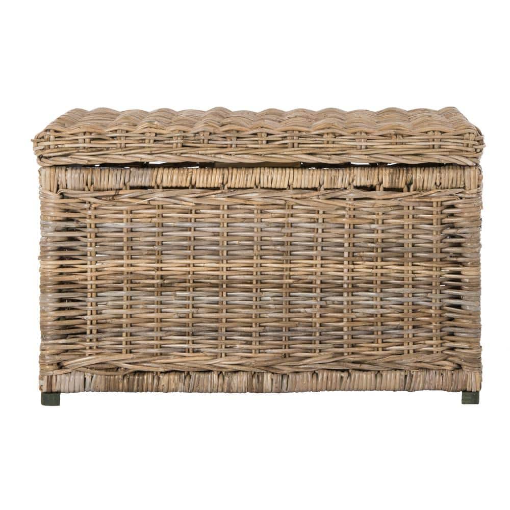 Elijah Natural Wicker Storage Trunk with Removable Lid