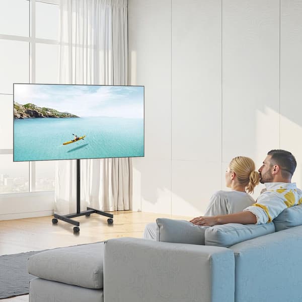 Rolling TV Stand, Swivel Wall Mount for 17 in. - 55 in. Screens in TVs, Portrait to Landscape, with Wheels