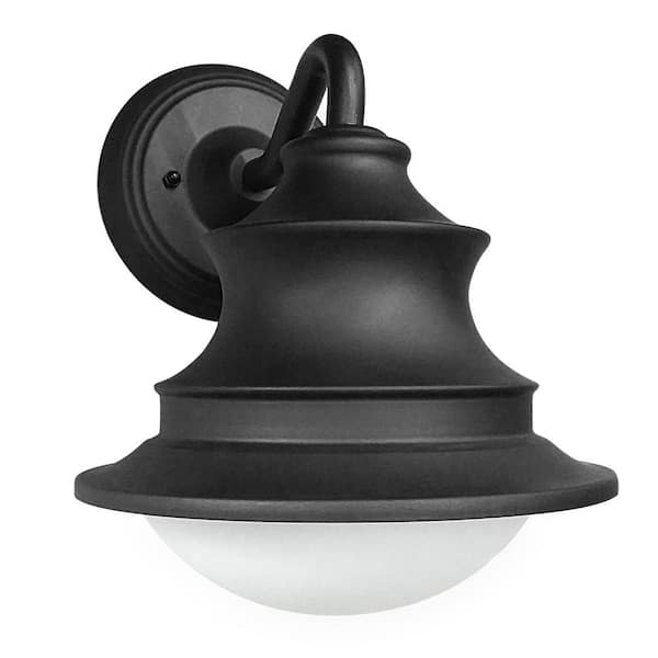 Sunlite 1-Light Black LED Outdoor Barn Light Sconce with Selectable CCT Switch 3000K, 4000K, 5000K
