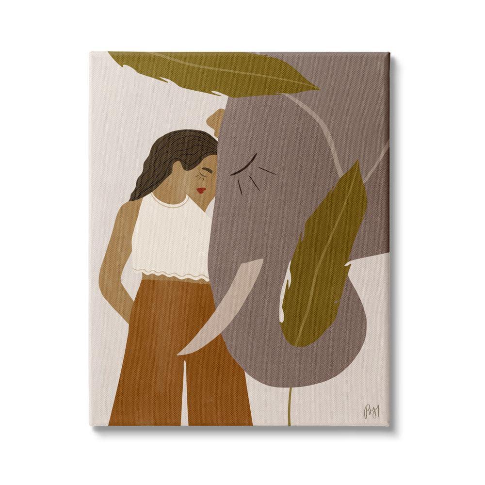 Stupell Industries Female Standing with Elephant Earth Tone Portrait by  Birch&Ink Unframed Print Abstract Wall Art 30 in. x 40 in. ai-366_cn_30x40  - The Home Depot