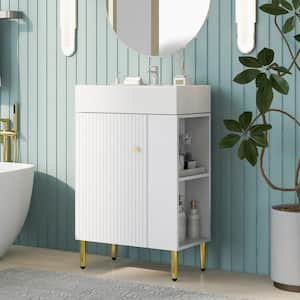 21.6 in. W x 12.2 in. D x 33.9 in. H Freestanding Bath Vanity Sink Storage Cabinet in White