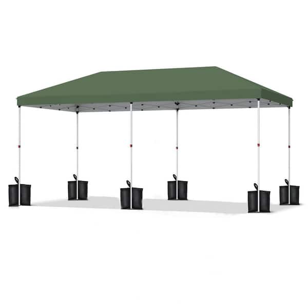 10 ft. x 20 ft. Pop Up Canopy Tent Outdoor Canopy with No Removable Sidewall One-Person Set Up