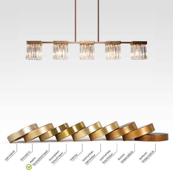 LNC Vertilux Modern Plated Brass Island Chandelier With Crystal