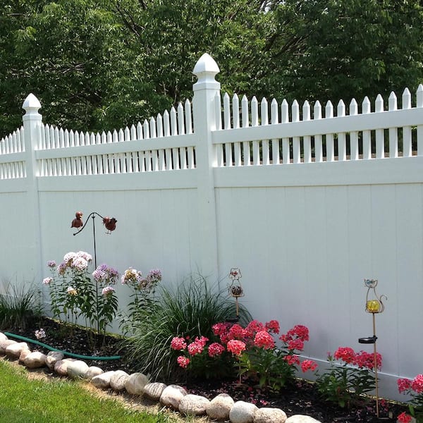 Weatherables 5 in. x 5 in. x 11.6 ft. White Vinyl Fence End Post