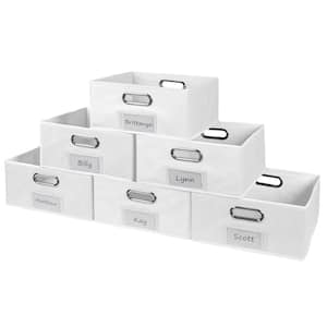 6 in. H x 12 in. W x 12 in. D White Fabric Cube Storage Bin 6-Pack