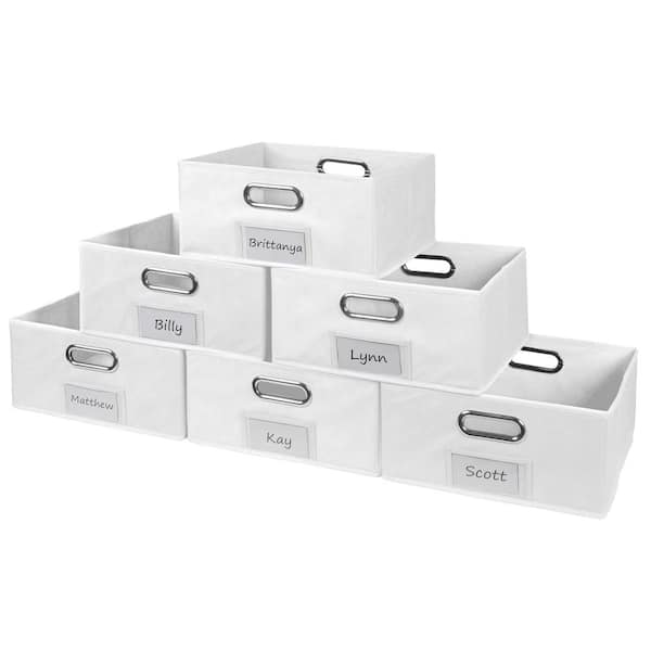 NICHE 6 in. H x 12 in. W x 12 in. D White Fabric Cube Storage Bin 6-Pack