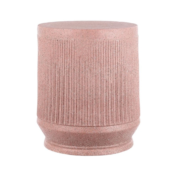 JONATHAN Y Kline 17.5 in. Mid-Century Modern Brutalist Accent Table, Pink Terrazzo Finish