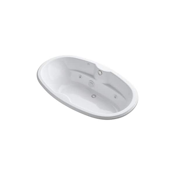 KOHLER 7242 6 ft. Acrylic Oval Drop-in Whirlpool Bathtub in White