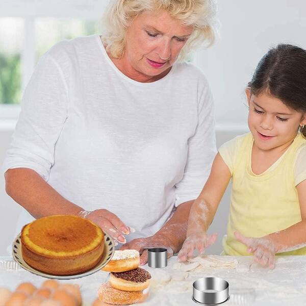 ALLTOP Round Cookie Cutter Set - 4 Size Stainless Steel Biscuit Cutters For Baking