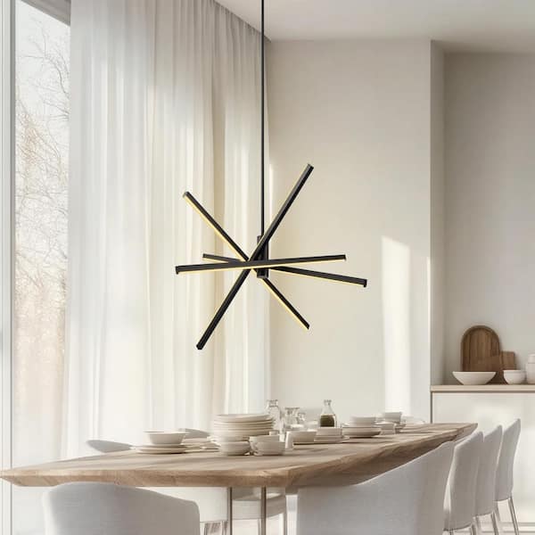 C Cattleya 4-Light Dimmable Integrated LED Black Sputnik LED