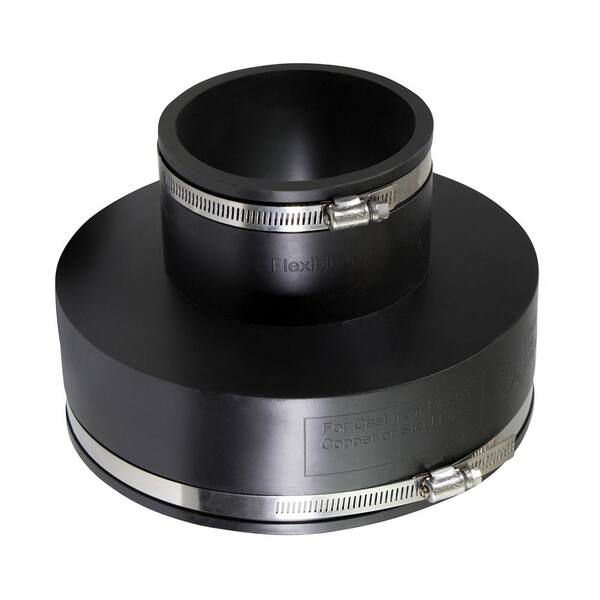 The Plumber's Choice 8 in. x 4 in. PVC Flexible Reducing Coupling with