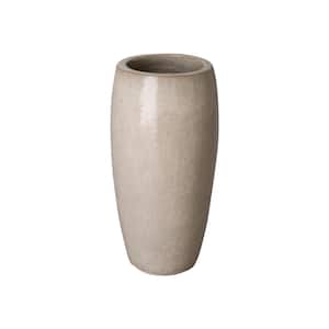 20 in. Tall Distressed White Round Ceramic Planter/Jar