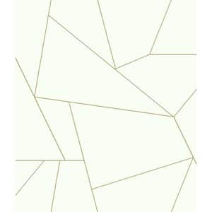 FractuRed Prism Gold Paper Peel & Stick Repositionable Wallpaper Roll (Covers 34.17 Sq. Ft.)