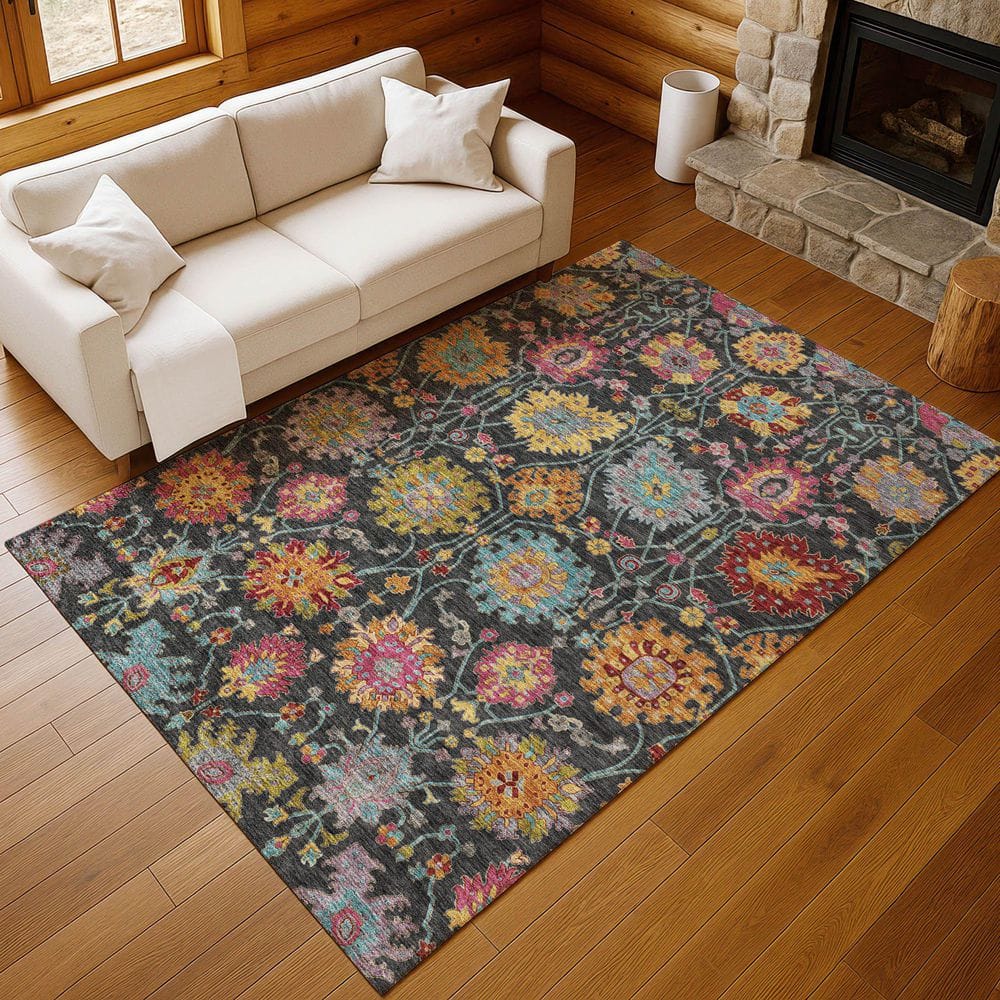 Chantille Machine Washable Indoor/Outdoor Abstract ACN2288 Black 3 ft. x 5 ft. Area Rug price history on PriceWatchPro