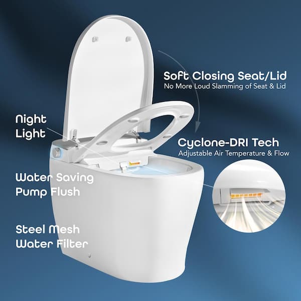 BIDETMATE 5000 Series Intelligent Elongated Bidet Toilet with Heated Water and Remote Control