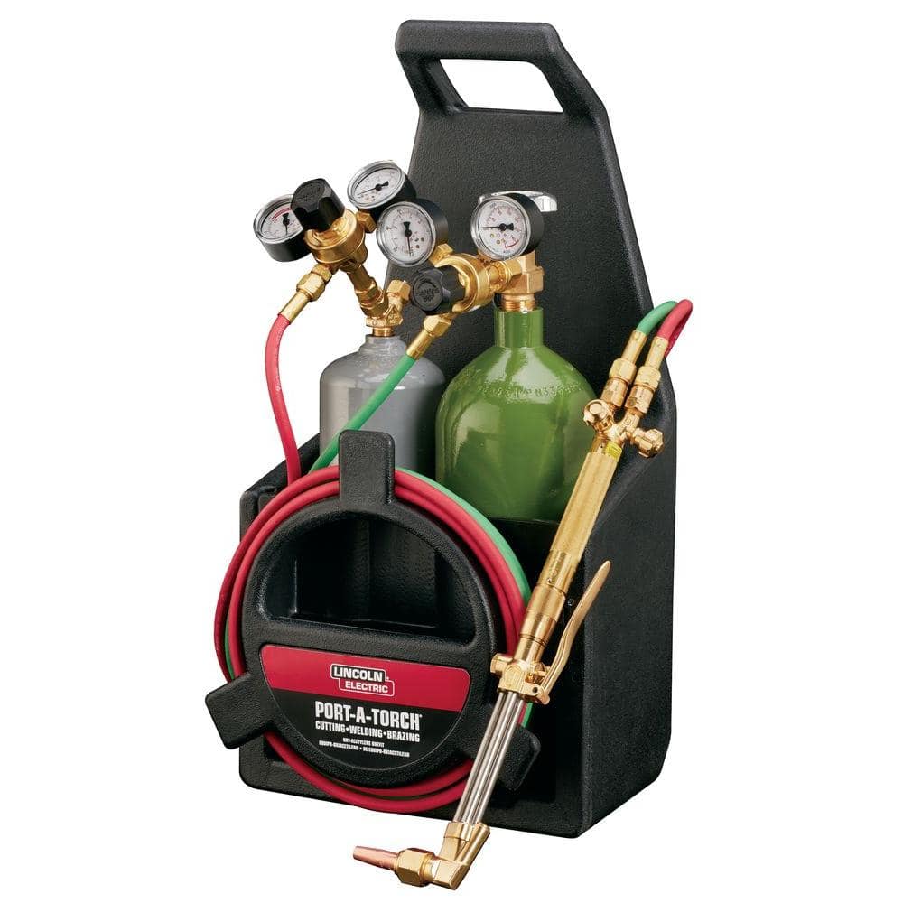 Lincoln Electric Port-A-Torch Kit with Oxygen and Acetylene Tanks and 3/16 in. x 12 ft. Hose, for Cutting Welding and Brazing