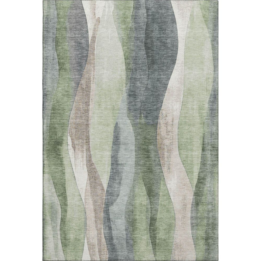Addison Rugs Mayfield Premium Machine Washable Abstract AMF1989 Fern 8 ...