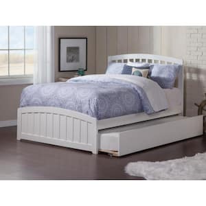Richmond White Full Platform Bed with Matching Foot Board with Twin Size Urban Trundle Bed
