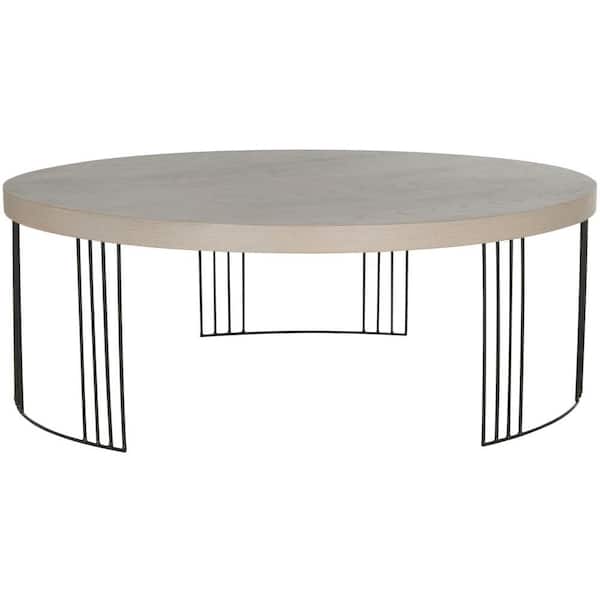 SAFAVIEH Keelin 38 in. Gray/Black Wood Coffee Table
